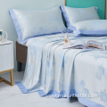 Yarn-dyed printed 100% bamboo bedding sheet 3pcs